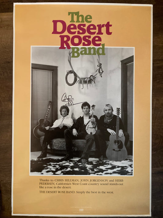 Desert Rose Band Curb Records poster – Signed by Chris Hillman
