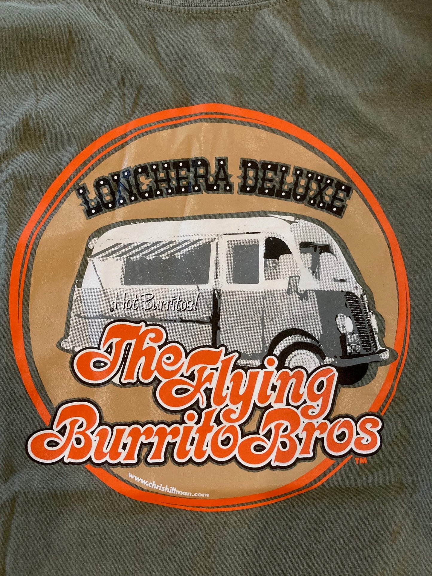 Flying Burrito Brothers "Lonchera" T shirt in Olive